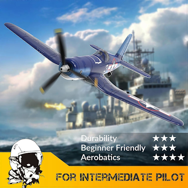 F4U Corsair RC Flyvemaskine 2.4Ghz 4CH 6-Akset EPP 400mm Vingefang One-Key Aerobatic RTF RC Fly Legetøj Gaver til Børn With 1 Battery China