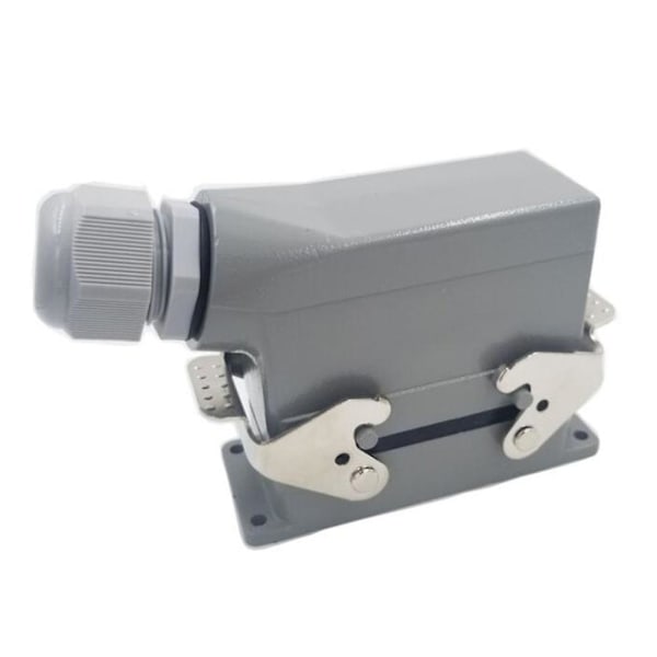 Rektangulære kraftige stik HDC HE 10-kernet stift 16A 500V Vandtæt luftfartsstik sidelinjestik, HDC-HE-010 Gray