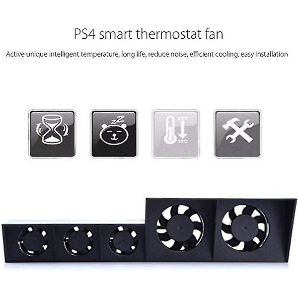 Dhrs Ps4 Kjølevifte, Usb Ekstern Kjøler 5 Vifte Turbo Temperaturkontroll Kjølevifter For Ps4