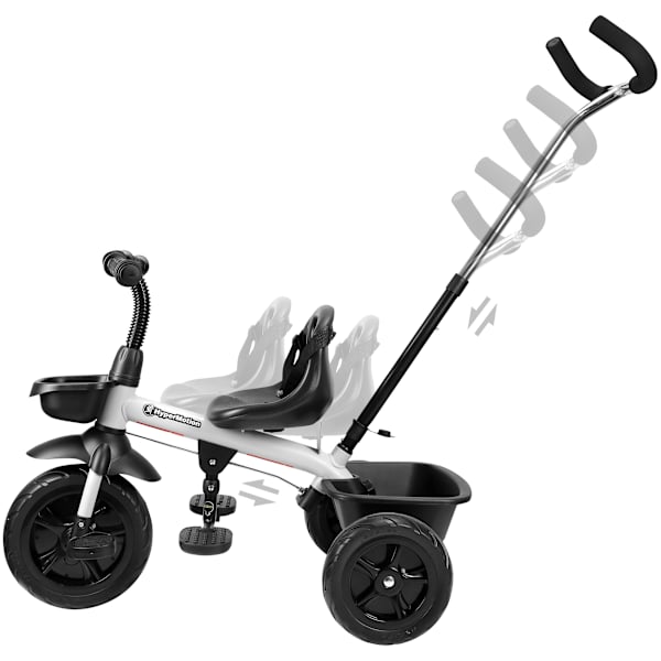 HyperMotion TOBI VECTOR trehjulet cykel - permanent pneumatiske dæk + skubbestang. Farve: lysegrå. Gray