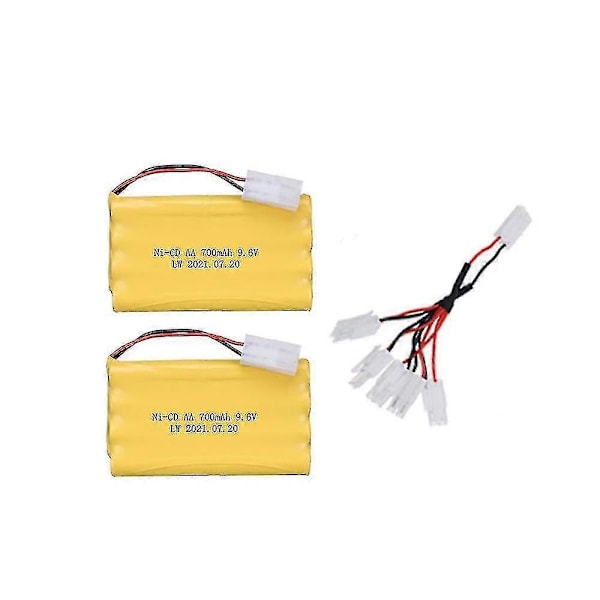 Ni-cd 9.6v 700mah Batteri + 9.6v Lader For Rc Leketøy Bil Tank Tog Robot Båt Pistol Aa 9.6v Oppladbart Batteripakke Black