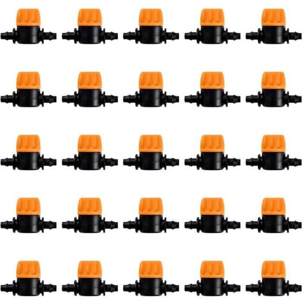 25 vanningsventiler, 4/7 mm, dryppvanning