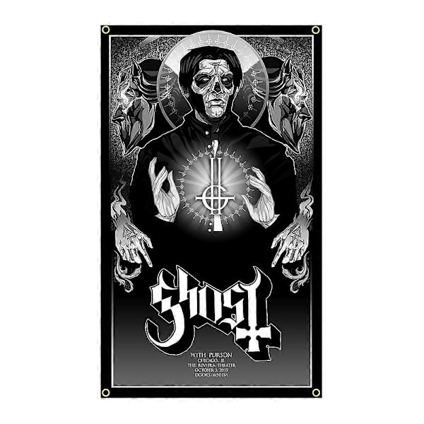 90x150cm Ghosts Ruotsalainen metalliyhtye Lippu Banneri Koriste Gobeliini FLAGCORE as the picture32717 60 x 90cm