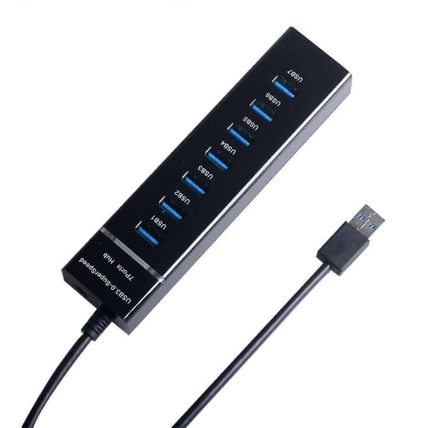 USB 3.0 Hub USB Hub 3.0 Multi USB Splitter Hub 7 Port Flere Ekspander USB Hub