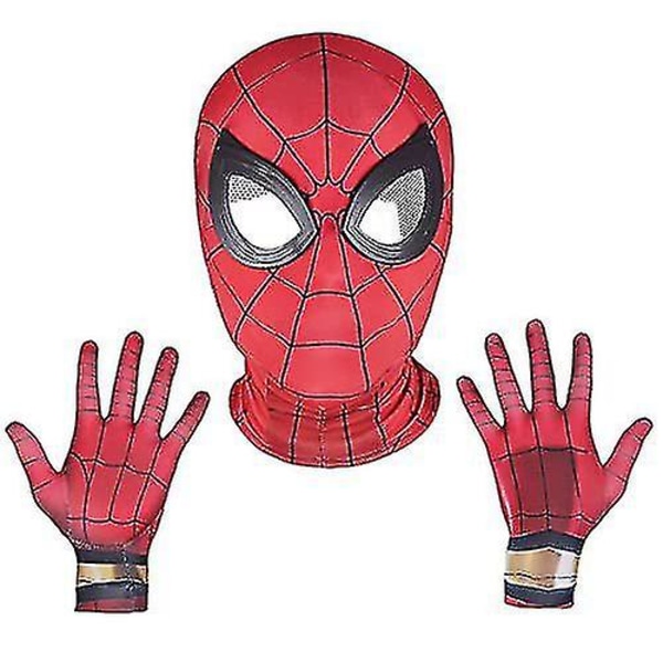 Cosplay Spider-man huvudbonader + handskar Iron Spider Man Headgear*Glove Children