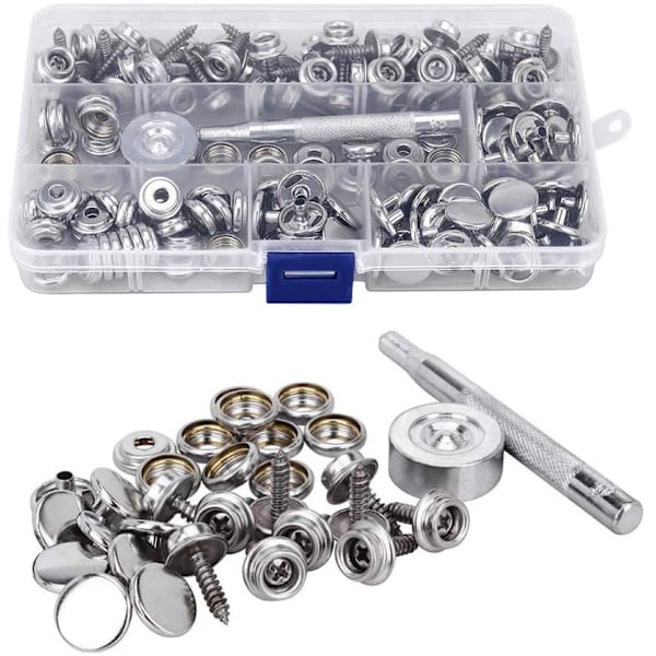 Tryckknappsskruvar, presenning tryckknappssats, 15mm tryckknappsskruvar