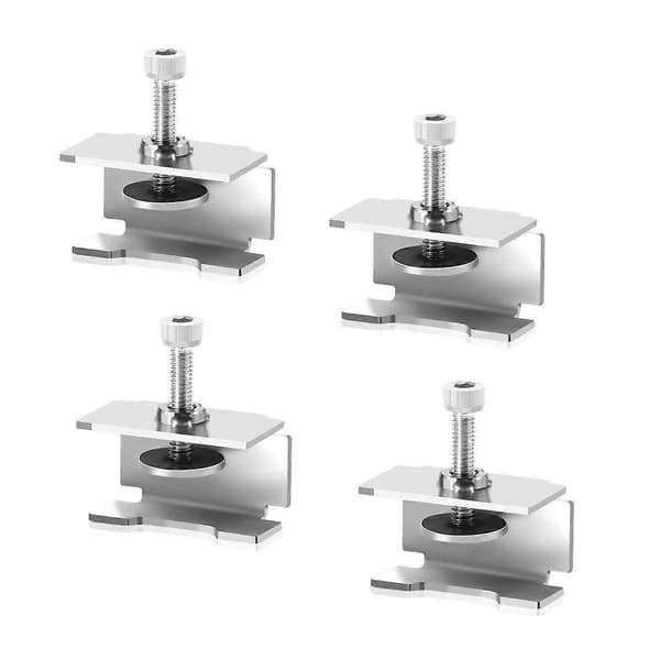 Glasbedklips kompatibel med 3/3 Pro/V2/3S, 5/Pro, justerbart 3D-printerklips tilbehør, 4 Silver