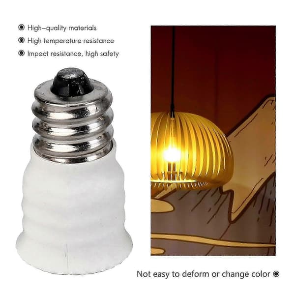 6x E12 til E14 Pære Hvit Omformer LED Lysholder Lampeadapter