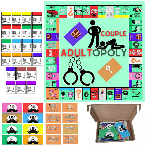 Adultopoly Brädspel Parspel för Vuxna Dejtkväll Förbättra Intimitet