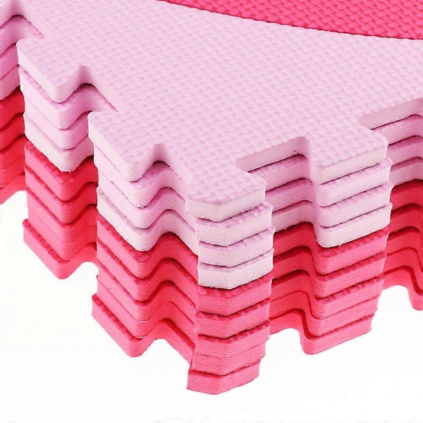 Lasten EVA-vaahtomuovimatot, leikki- ja jumppamatot, lukittavat lattiamatot Love pink red