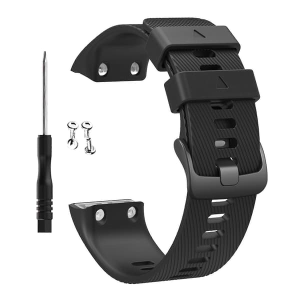 Silikonerem til Garmin Forerunner 35 / 30 Justerbar Urrem med Sort Spænde Sort