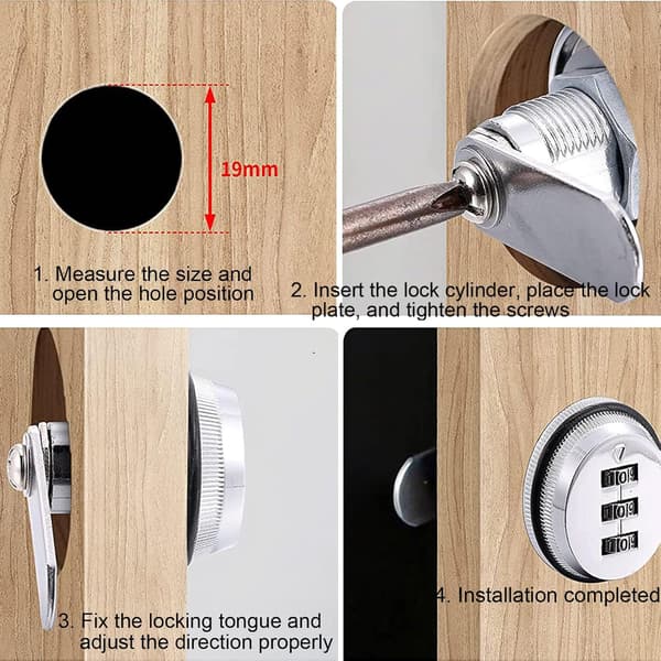 [KK]Pieces Security Lock Mailbox Cam Cabinet Code Lock, Keyless Cam Lock, Combination Lock, for Cabinet Drawer Mailbox