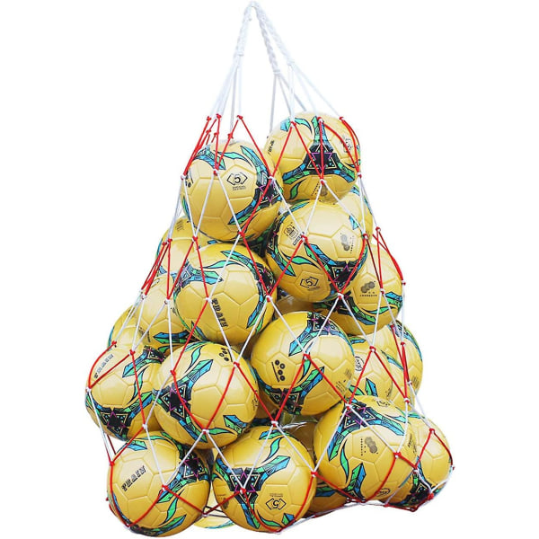 Fleranvändning Sport Dragsko Mesh Ball Bag Fotboll Basket Träningsutrustning Förvaringsväska för 15-18 bollar