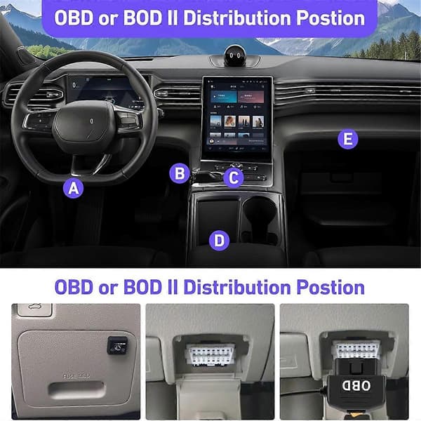 [KK] OBD2 OBD-strømkabel til dashkamera, OBD til Type-C USB OBDII-adapter Hardwire-opladerkabel, 12-36V Black