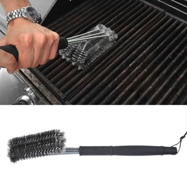 Grillbørste i rustfrit stål til grill, picnic, camping, udendørs brug