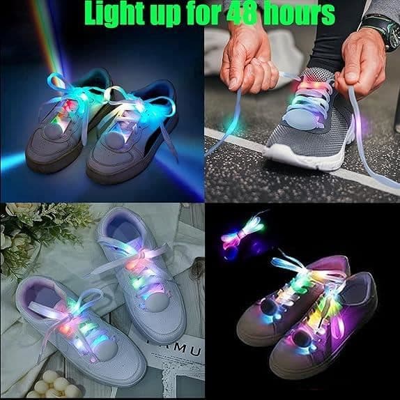 Lysende skolisser - Uspesifisert - 120 cm - Vanntett nylon - 3 lysmoduser - Fluorescerende tilbehør