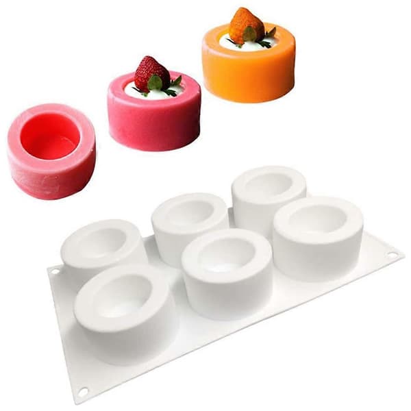 6 roms silikonpuddingkopp kakeform fransk dessertmousse kake DIY bakeform white
