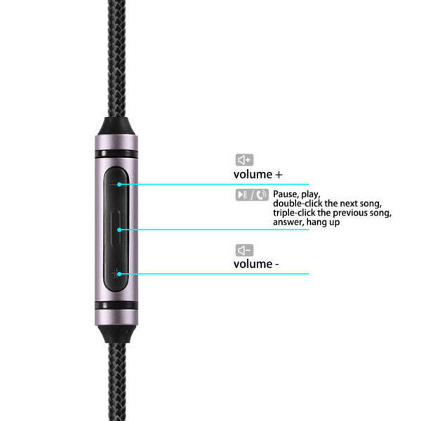 Hörlursljudkabel för Sennheiser Momentum Momentum 2.0 On Ear Over Ear-hörlurar Slide Volymkontroll Silver