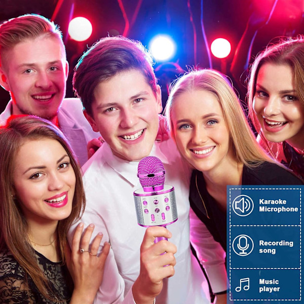 Pink Karaoke Mikrofon med Bluetooth Syngende Legetøj til Piger Fødselsdagsgaver til 9 10 11 12 År Gamle Børn Julegave