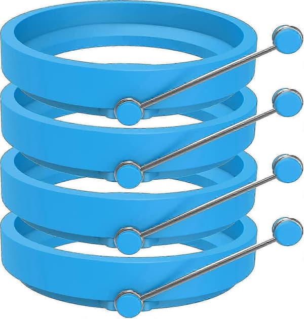 Silikonäggring Pannkaksformar Non-stick Pannkaksformar 4-pack (blå)