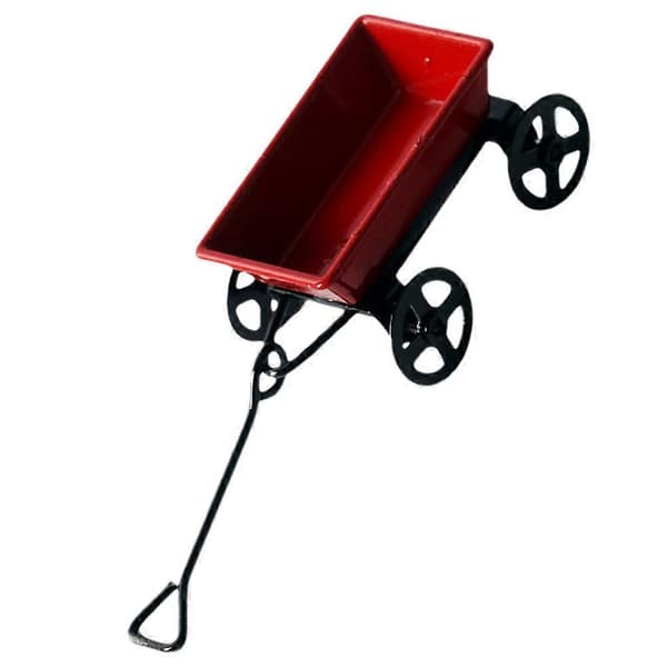 Børnelegetøj Mini Trækvogn Ornament Velegnet Til Indendørs Leg Og Minihus Layout 1 Stk Red