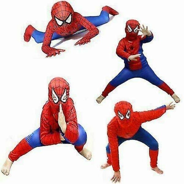 Barn Pojkar Spiderman Cosplay Kostym Mask Superhjälte Maskerad Party Kläder M(4-5 År) - Perfekt