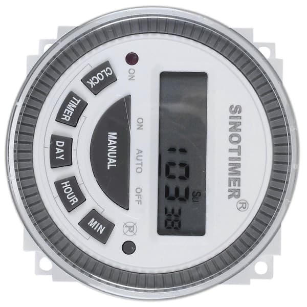 SINOTIMER Tm-619H-2 230Vac 7 Dager Ukentlig Programmerbar Digital Timer Lysbryter Utgang 220V Volt white