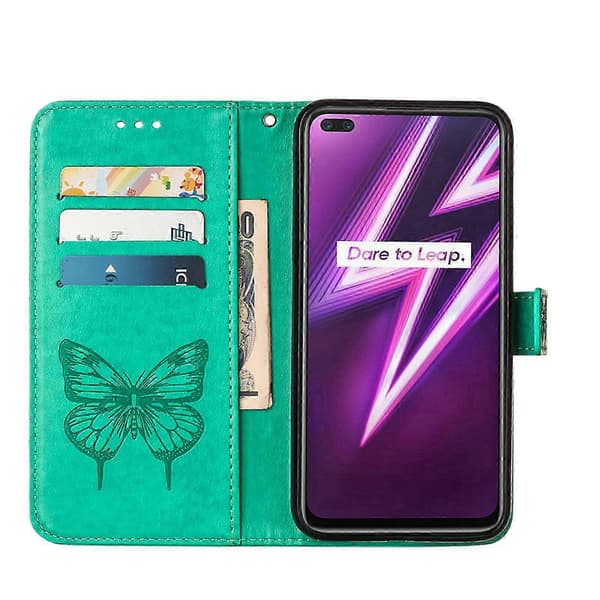 Fodral för Realme 6 Pro Flipfodral Premium Läder Prägling Mag...