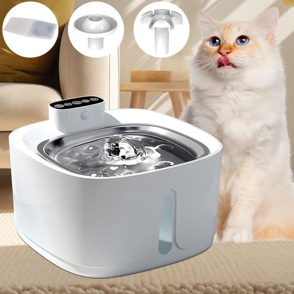 Trådlös kattvattenfontän - 3.2L - Rörelsesensor - Automatisk - 4000mAh batteri