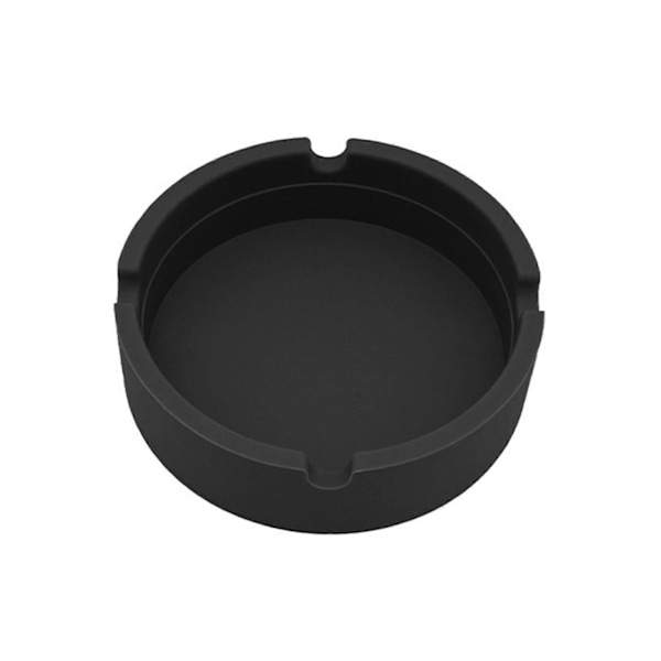 Cirkulär Askkopp i Silikon, Fyrkantig, Hushåll, Lätt att Rengöra, Stor Kapacitet, Röktillbehör med 4 Tobaksfack för Bar, Kontor, Hotell, Jikaix Black Round