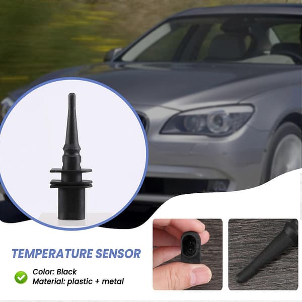 1 stk. svart utvendig lufttemperatursensor foran, bak, venstre, høyre for BMW 1 6 7-serie E46 E90 E91 black