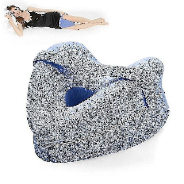 Hjärtformat ortopediskt sovkudde för ben Kilkudde med knästöd Ischiasdynor Kropp Blue