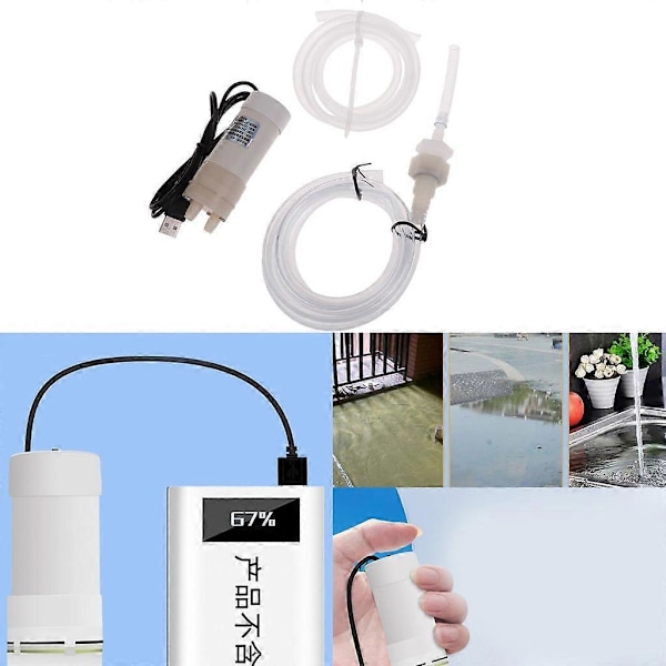5V USB Mini Vannkjølingspumpe 4L/min Selvsugende Pumpe for Akvarium 3 m