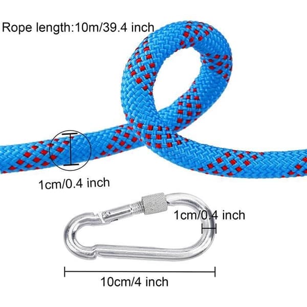 Klatrereb - Ikke specificeret - 10mm - Polyester - 10m - Rød