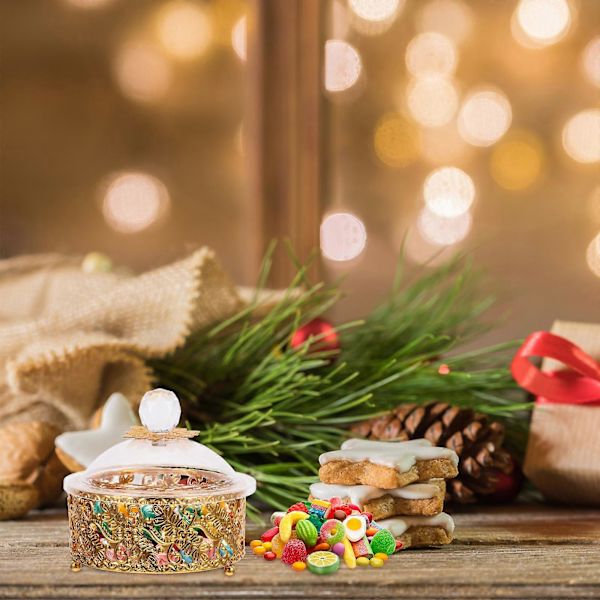 [KK] 【jia】Golden Candy Box Desktop Candy Storage Box Compatible with Storage 2pcs