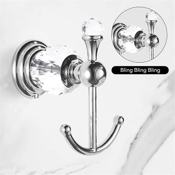 Krystal håndklædekrog, sølv badekåbekroge Silver