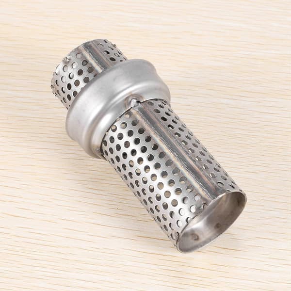 51MM Universell Motorsykkel Eksos Lyddemper DB - Støylyd Eliminator Mesh DB - Kort silver