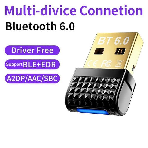 USB Bluetooth 6.0 -sovitinUSB-sovitin Bluetooth 6.0 Black