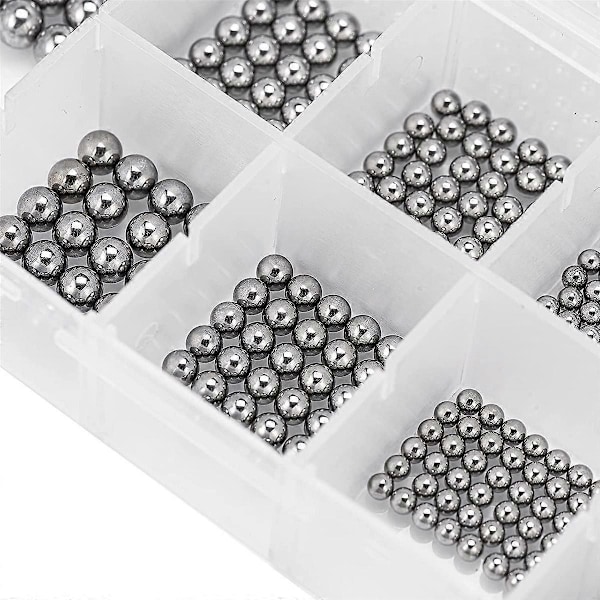 600 stk. 12 Størrelse Rustfrit Stål Præcisionsstålkugler 1-8mm Metrisk Cykellejekugle Sortiment Silver
