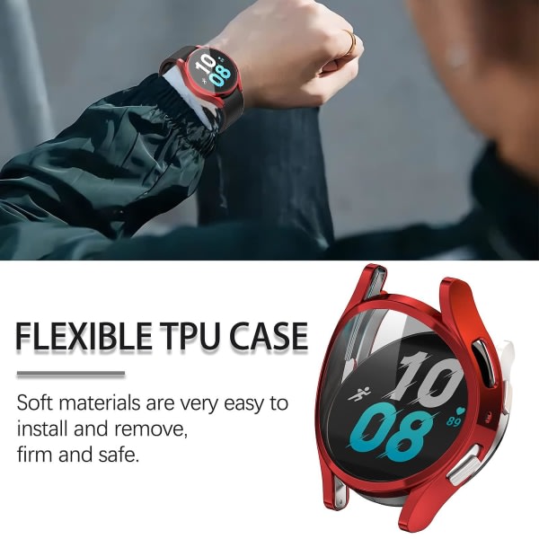 För Samsung Galaxy Watch 6 44mm Case, 2 i 1 Design Full Cover Galaxy Watch 6 44mm() Tpu Cover Skärmskydd För Samsung Smart Watch 6 44mm