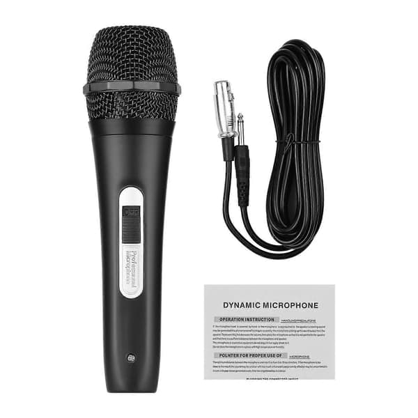 [KK] Handheld Wired Dynamic Microphone Mic XLR Cable 6.35mm Plug for Karaoke Singing Network Broadcasting Livestreaming Speech with 5 Meter Audio