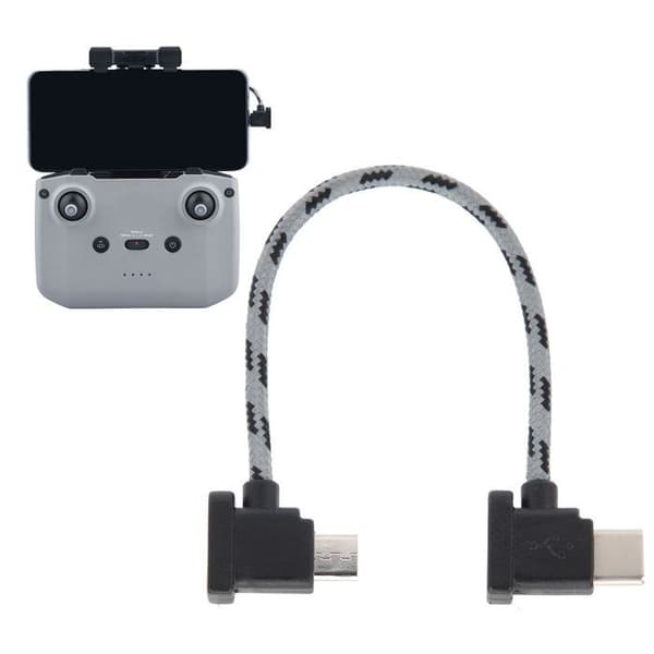Rätvinklig Typ C till Micro USB fjärrkontrolldatakabel för DJI Mavic Air 2 / Mini 2