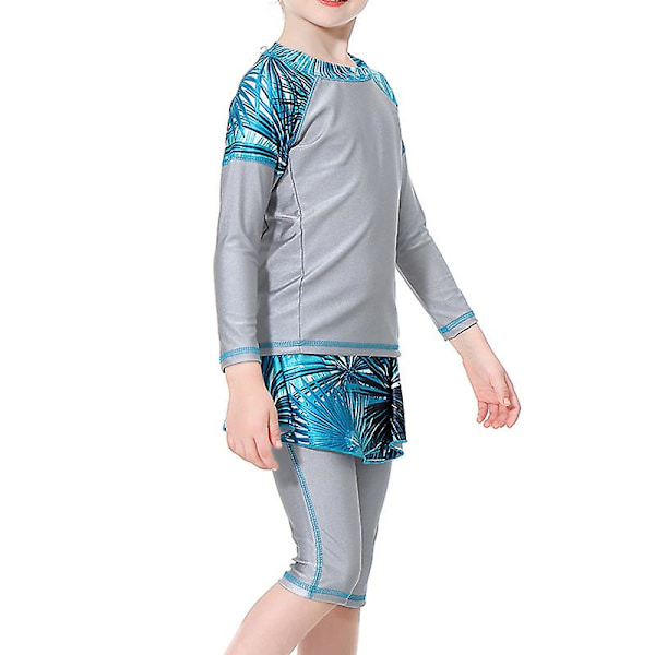 2-15 år flicka islamisk muslimsk baddräkt Burkini Main Gray Main Gray 11-12 Years