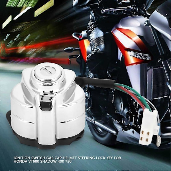 Tenningslås Gasslokk Hjelm Styrelås Nøkkel for Honda VT600 Shadow 400 750