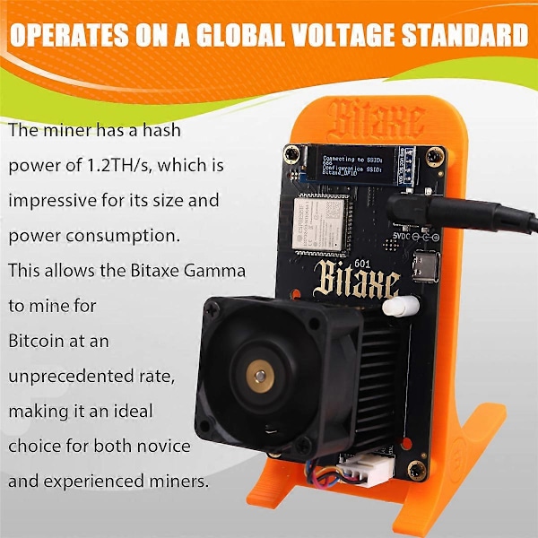Bitaxe Gamma 601 Solo Miner 1.2TH/S BM1370 Asic Chip 18W Från Antminer S21 Pro Bitcoin BTC Miner Wt As Shown