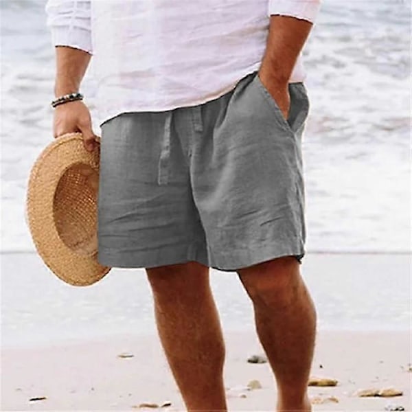 Miesten lyhyet kevyet treenihousut rantashortsit miesten lenkkeilyyn urheilu suuret shortsit beige XS