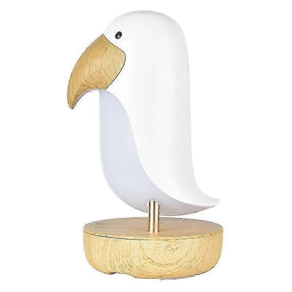 Nattlampa för barn, Bluetooth LED-bordslampa, Uppladdningsbar näshornsfågeldesign - Vit Basic