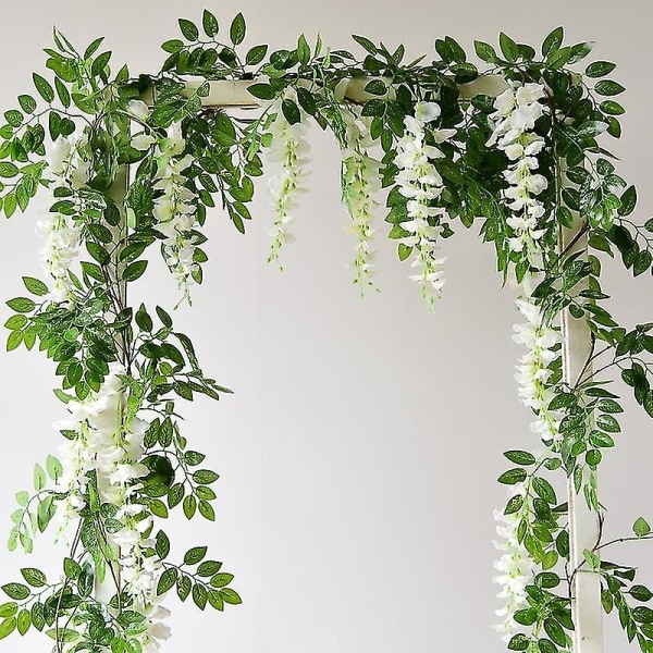 Konstgjord blåregn växtgirland, 210 cm, falska murgrönablommor, för att dekorera bröllopsbåge eller baby shower
