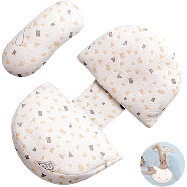 Pregnancy Pillow, Bigger Size Stepped Wedge Maternity Pillow For Pregnant Women, With Adjustable & Detachable & Washable Pillow Covers, Support Cushio