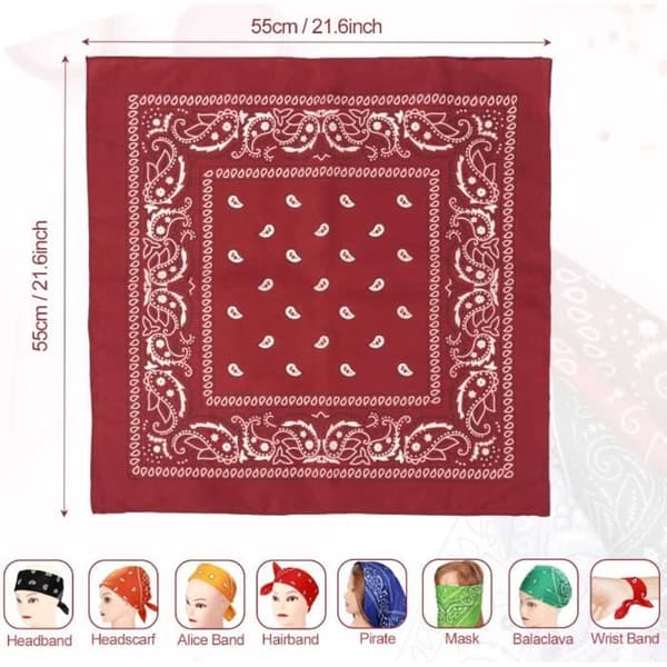 12-pack bandanas - Ej specificerat - Polyester - Andningsbart - Snabbtorkande - Blandade färger